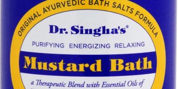 Dr. Singha’s Mustard Bath Salts – 28 oz Herbal Bath Soak with Essential Oils for a Relaxing and