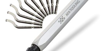 AFA Tooling – Deburring Tool with 11 High Speed Steel Swivel Blades – Works on Metal, Resin, PVC
