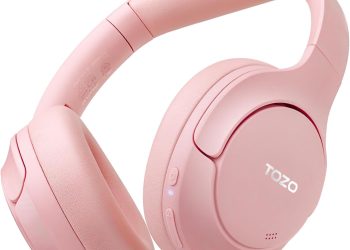 TOZO HT2 Hybrid Active Noise Cancelling Headphones, Wireless Over Ear Bluetooth Headset, 60H