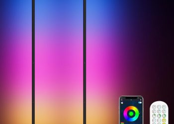 2PCS RGB Corner Floor Lamp, 64.5″ RGB Color Changing Mood Light Bluetooth APP and Remote Control
