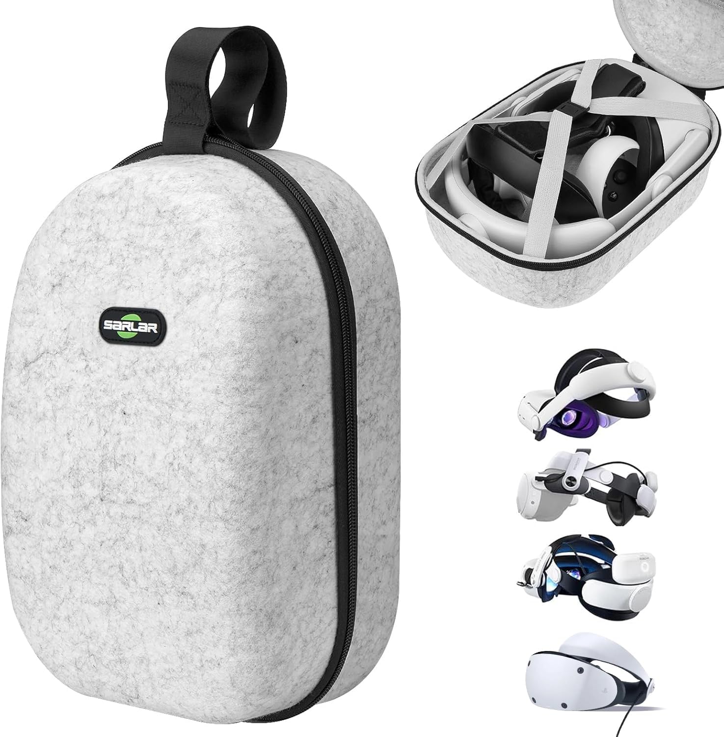Sarlar Large Hard Carrying Case Compatible with Oculus Meta Quest 3S/3/2 & PS VR2 Gaming Headset