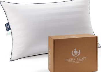 Pacific Coast Bed Pillow, Luxury Hotel Collection White Goose Down Pillow for Sleeping, 700 Fill