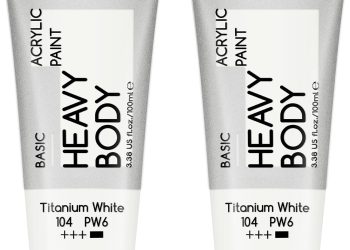 MEEDEN Titanium White Acrylic Paint: Pack of 2 Heavy Body Acrylic Paints (100ml/3.38oz x 2 Tubes)