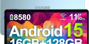 DOOGEE Android 15 Tablet, 11 inch Android Tablet 16GB+128GB/2TB TF Octa-Core,90Hz Display, 8580mAh,