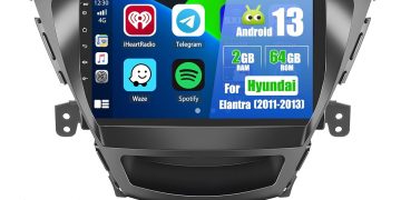 Hikity Car Radio for Hyundai Elantra 2011-2013, 9 Inch Touch Screen, Android 13, 2GB+64GB,