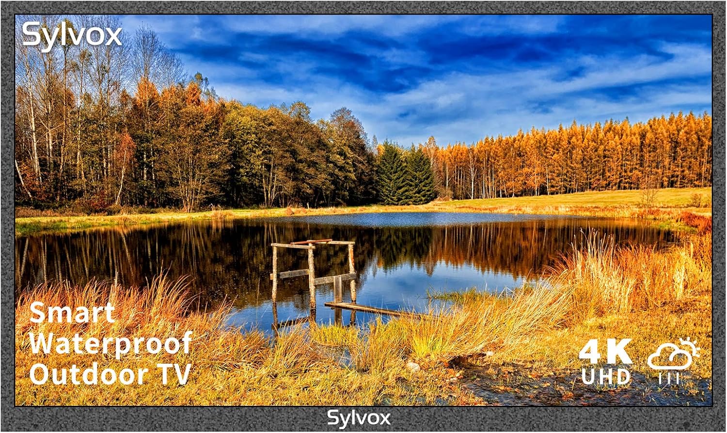SYLVOX 43 inch Outdoor TV, Smart TV Compatible with Google Waterproof 4K LED Outdoor