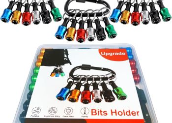 Upgrade,Push to Unlock,18pcs 1/4 inch Hex Shank Aluminum Alloy Screwdriver Bits Holder Light-weight